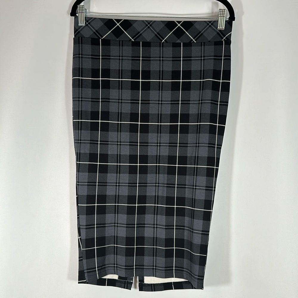 Torrid Black & Grey Plaid Checkered Pencil Skirt